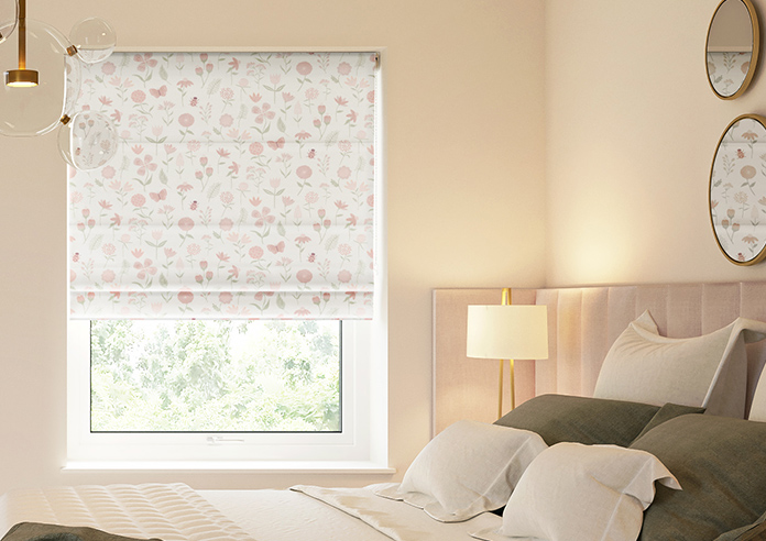 Floral Whimsy, Blush - Roman Blind - Image 3